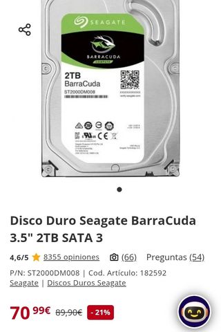 Disco Seagate Barracuda 2 TB 7200 RPM