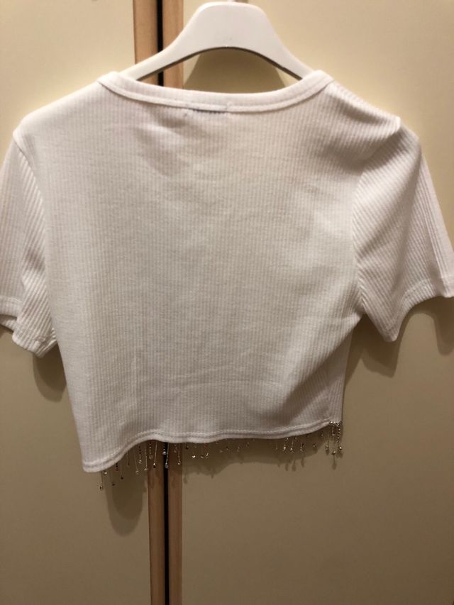 Maglia corta donna con frange