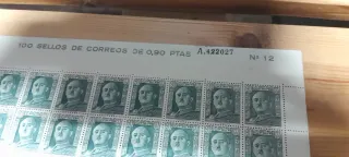 Pliego 100 Sellos 0,90 céntimos de Peseta A.422027