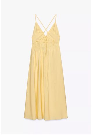 Vestido midi Zara amarillo fluido