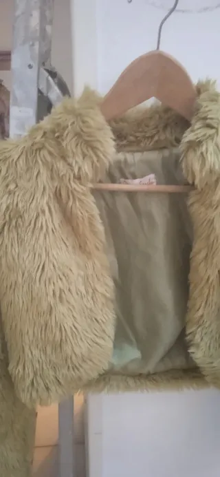 Chaquetón fiesta pelo verde/dorado talla única