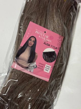 Extensiones cabello castaño 60cm clip