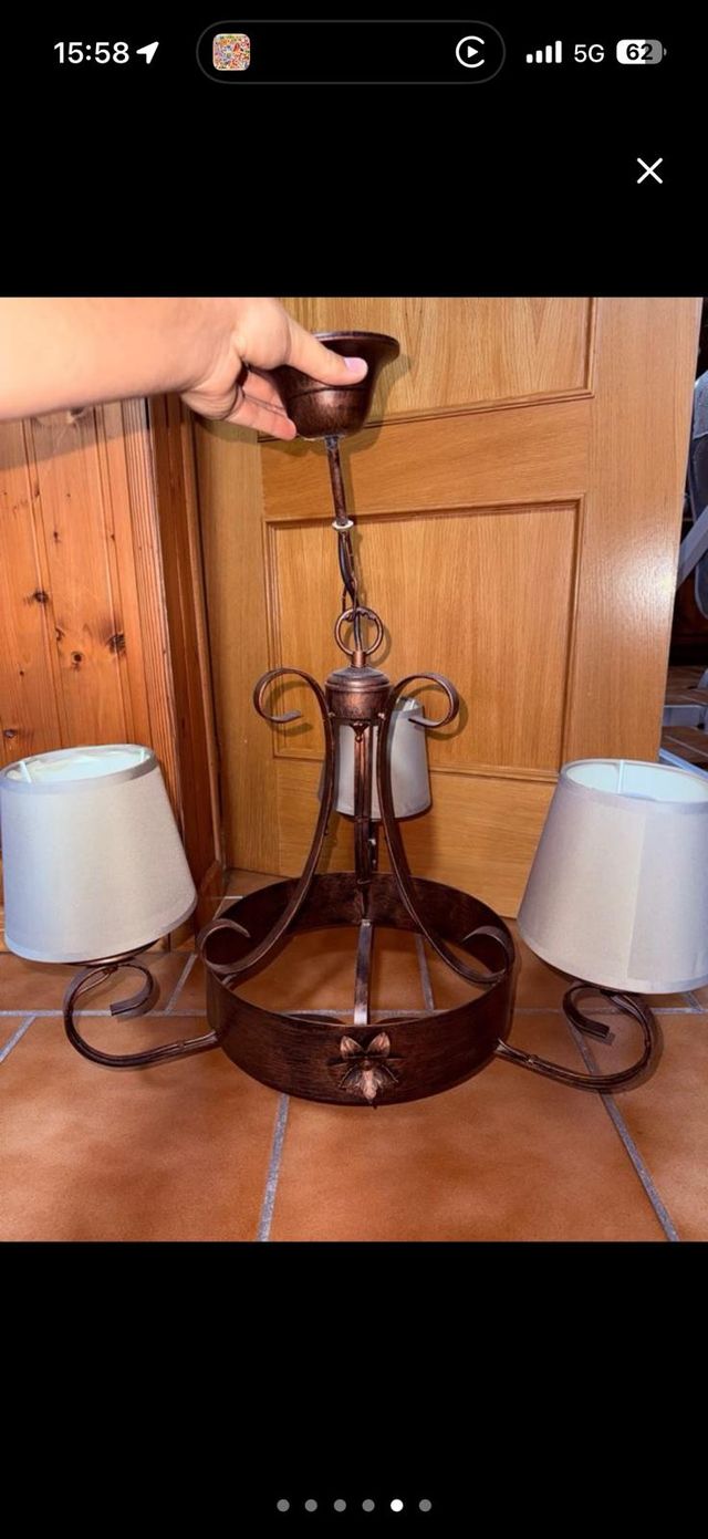 Lámpara de techo rústica/vintage