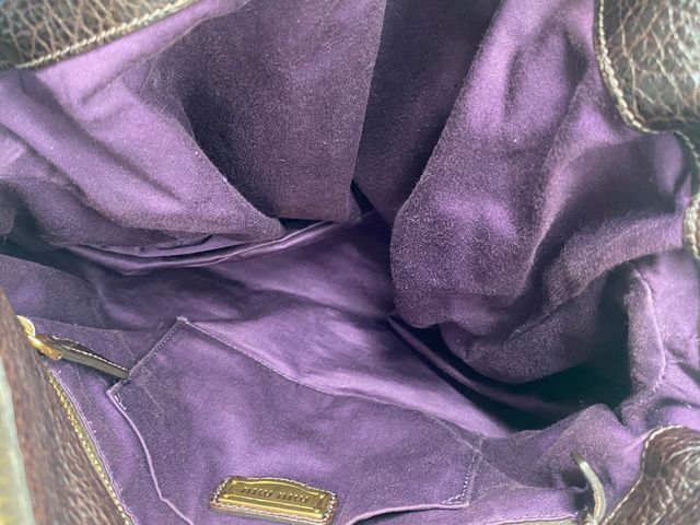 Bolso Miu Miu Bow Bag Marrón y Dorado