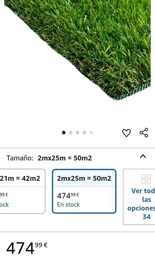 Rollo Césped Artificial 20mm 4x25m 100m2