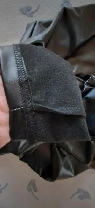 Leggings polipiel,interior afelpado,negro, talla M