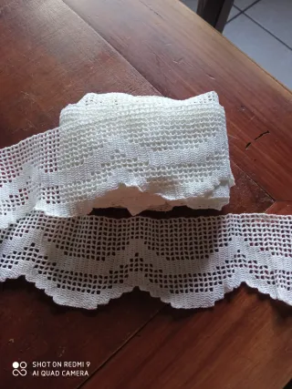 5 MT circa di pizzo uncinetto bianco, in puro coto