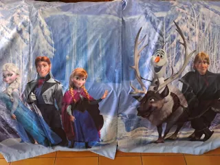 Cortina Frozen Polyester Azul y Blanco