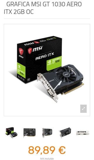 MSI GeForce GT 1030 Aero ITX 2G OC Tarjeta Gráfica