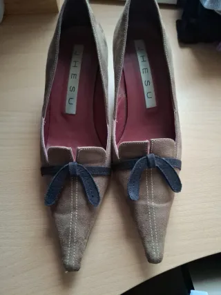 Zapatos tacón bajo mujer talla 37 de ante