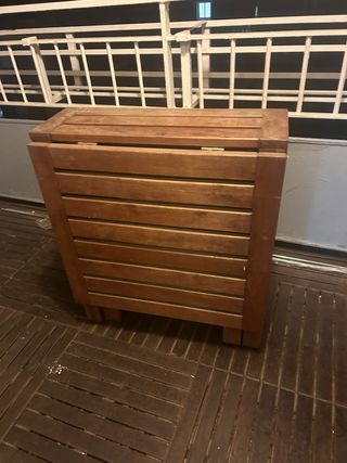 Mesa de terraza madera + 1 silla