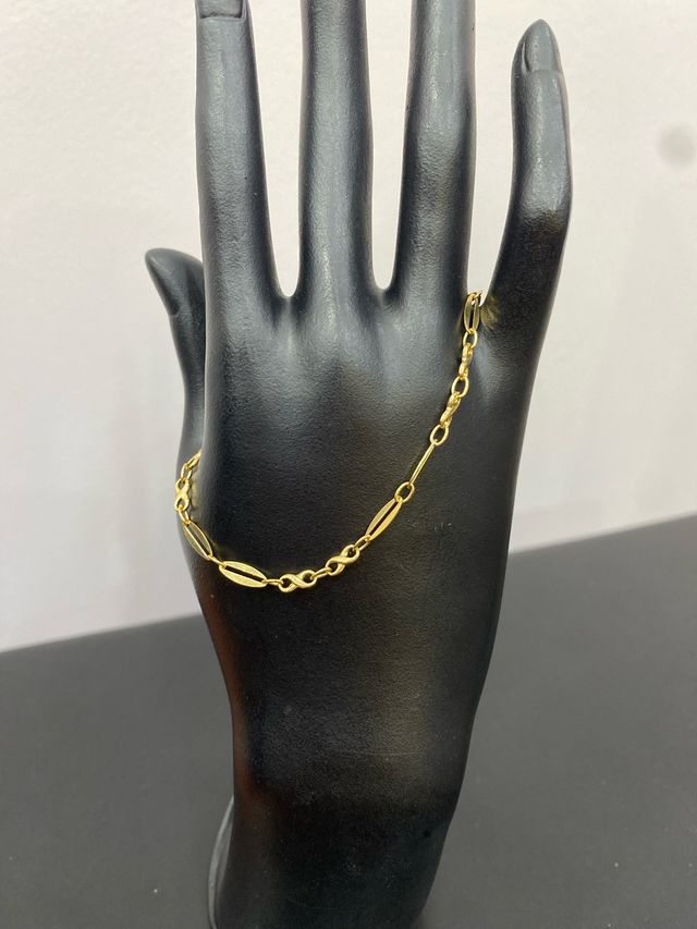 Pulsera Oro 18k Eslabón Ovalado Infinito