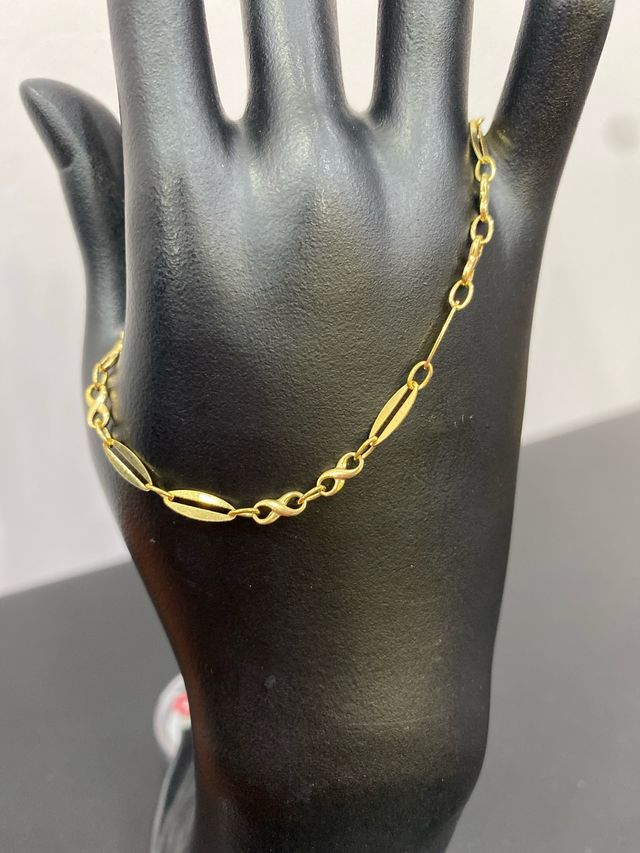 Pulsera Oro 18k Eslabón Ovalado Infinito