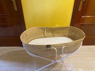 Moisés bebé mimbre con soporte