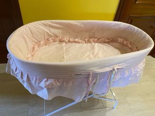 Moisés bebé mimbre con soporte