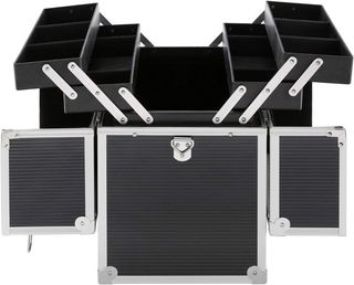 Estuche cosmético AREBOS 26L Negro/Plata