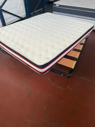 Somier lamas y colchón Visco 150x190