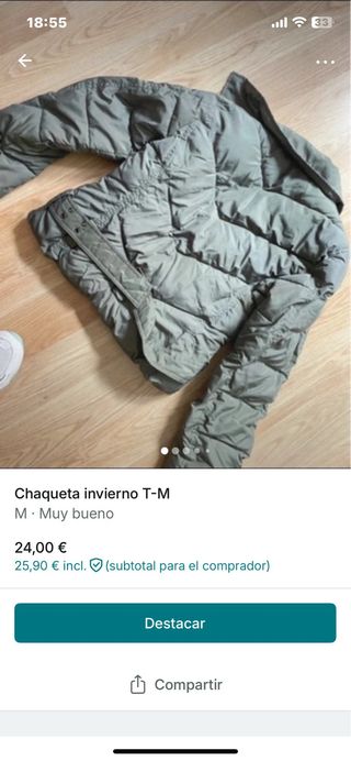 Chaqueta de invierno acolchada T-M