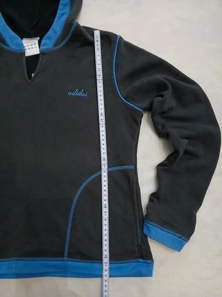 Felpa con cappuccio Adidas Nera e Blu Taglia M/L