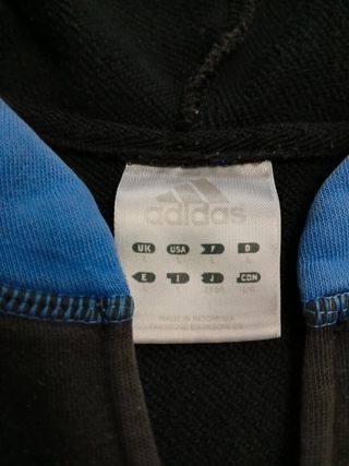 Felpa con cappuccio Adidas Nera e Blu Taglia M/L