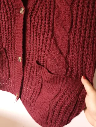 Cárdigan burdeos oversize H&M Divided Talla 2XL