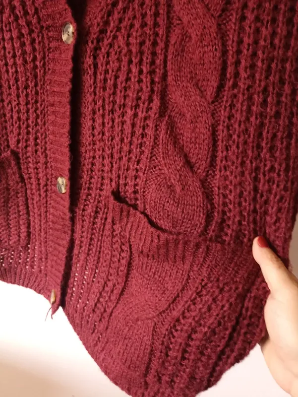 Cárdigan burdeos oversize H&M Divided Talla 2XL