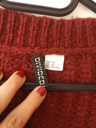 Cárdigan burdeos oversize H&M Divided Talla 2XL