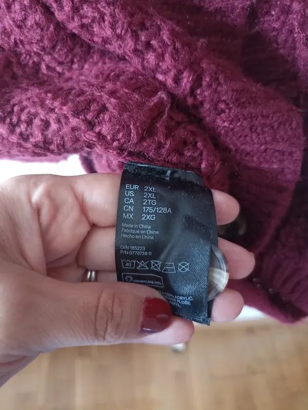 Cárdigan burdeos oversize H&M Divided Talla 2XL