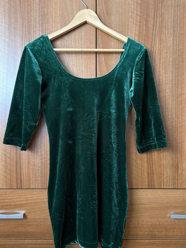 Vestido verde de terciopelo