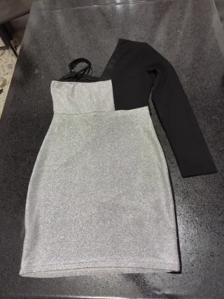 Abito asimmetrico color block