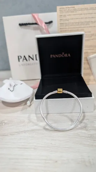 Bracciale Pandora Argento e Oro cm 18