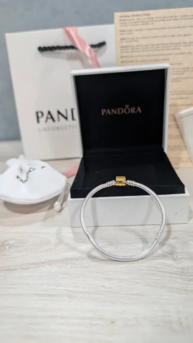 Bracciale Pandora Argento e Oro cm 18
