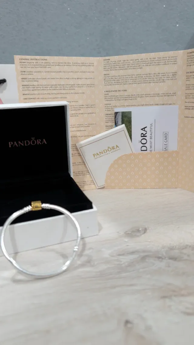 Bracciale Pandora Argento e Oro cm 18