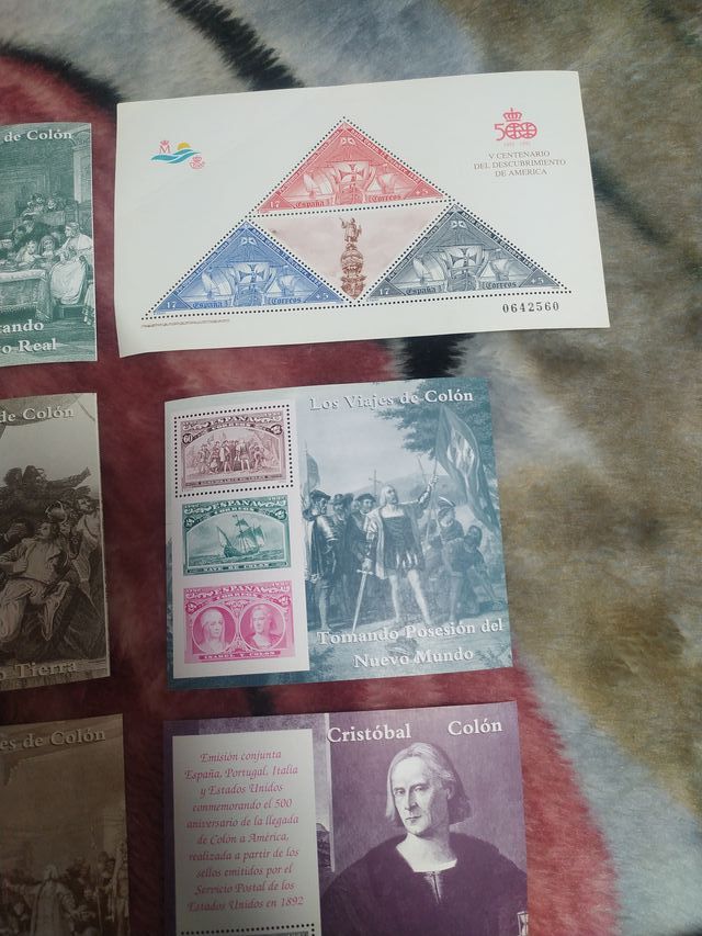 Fogli di francobolli I viaggi di Colombo