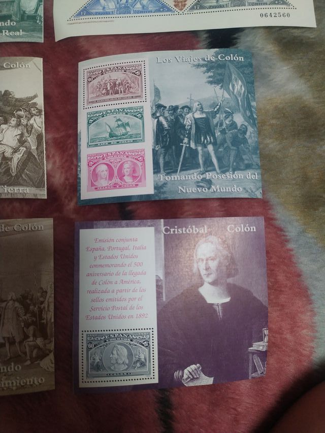 Fogli di francobolli I viaggi di Colombo
