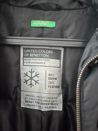 Chaqueta plumas Benetton impermeable. Como nueva