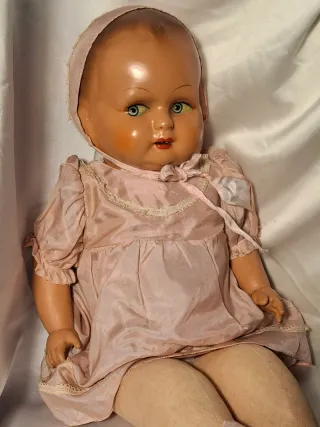 Bambola vintage anni '40 h.55cm da collezione.