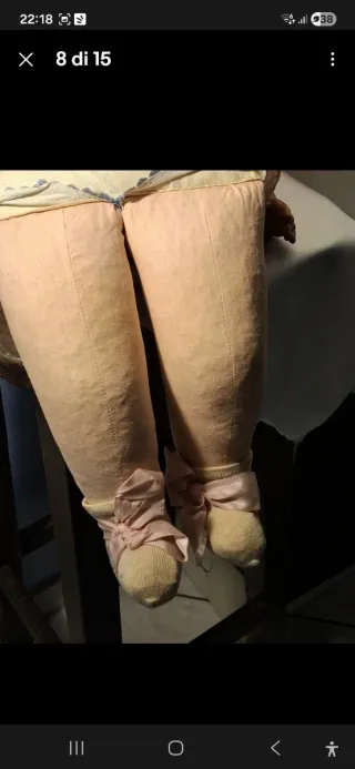 Bambola vintage anni '40 h.55cm da collezione.