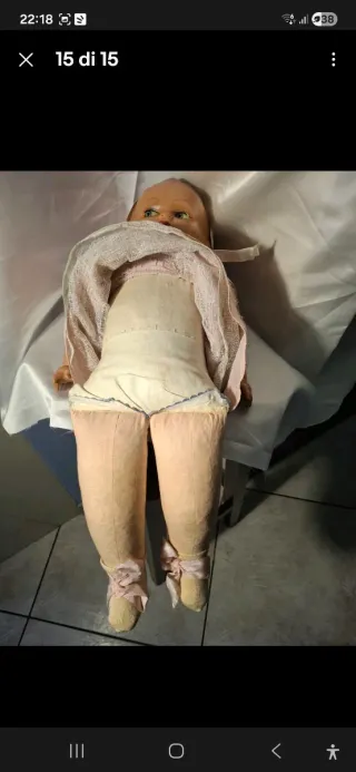 Bambola vintage anni '40 h.55cm da collezione.