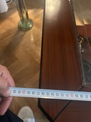 Mesa centro madera maciza cristal