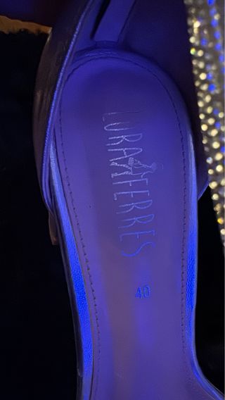 Tacchi argento brillantinati donna