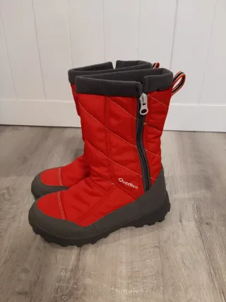 Botas de nieve Quechua rojas y grises talla 33