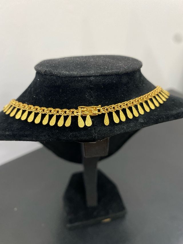 Gargantilla Oro 18k Lágrimas Colgantes