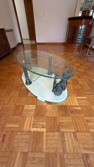 MESA CENTRO DE CRISTAL (con diseño Figura Mujer)