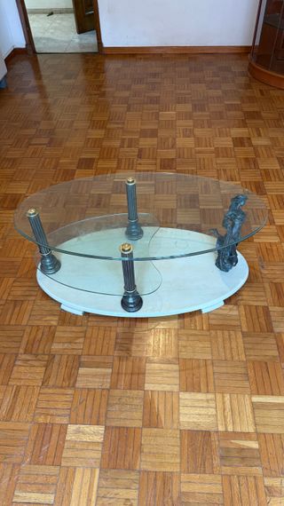 MESA CENTRO DE CRISTAL (con diseño Figura Mujer)