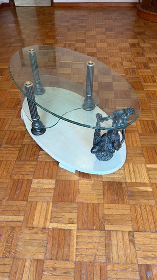 MESA CENTRO DE CRISTAL (con diseño Figura Mujer)