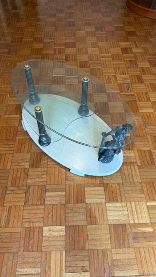 MESA CENTRO DE CRISTAL (con diseño Figura Mujer)