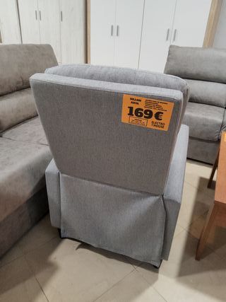 Sillón reclinable Arya gris tela
