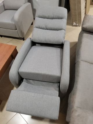 Sillón reclinable Arya gris tela