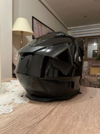 Casco de moto trail negro